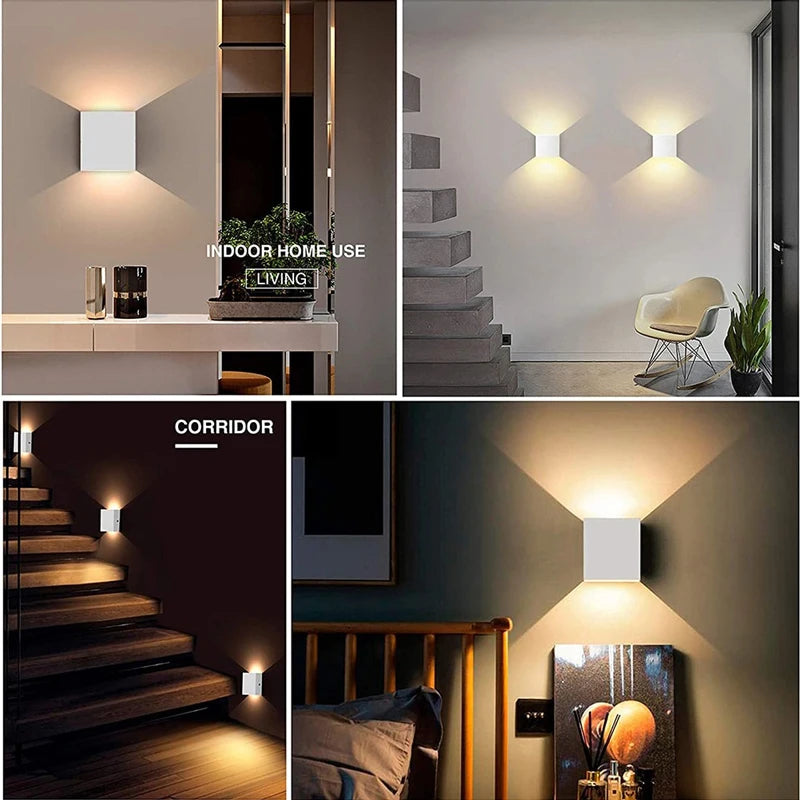 Lámpara de Pared LED Impermeable IP65 — Interior y Exterior Ajustable