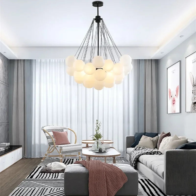 Candelabro de cristal con burbujas — encanto nórdico