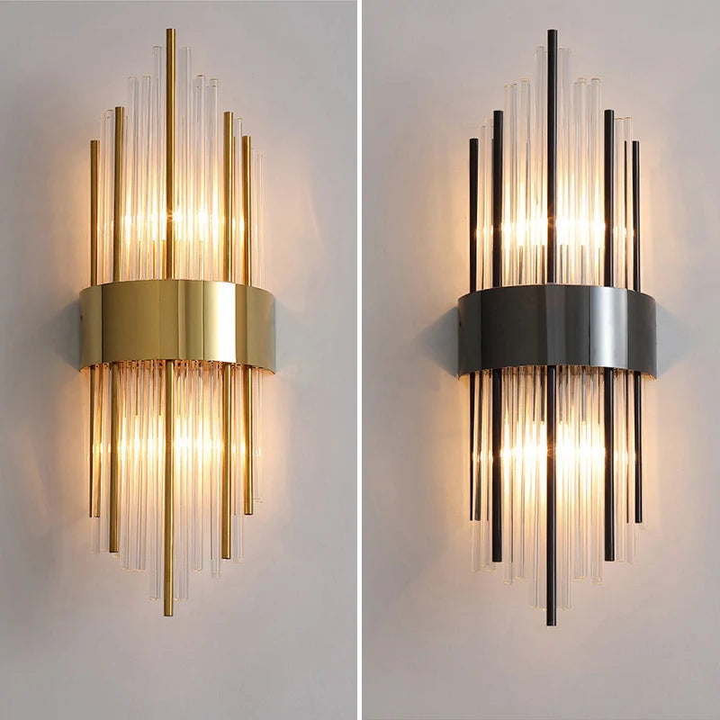Aplique de Pared LED de Lujo — Cristal y Dorado