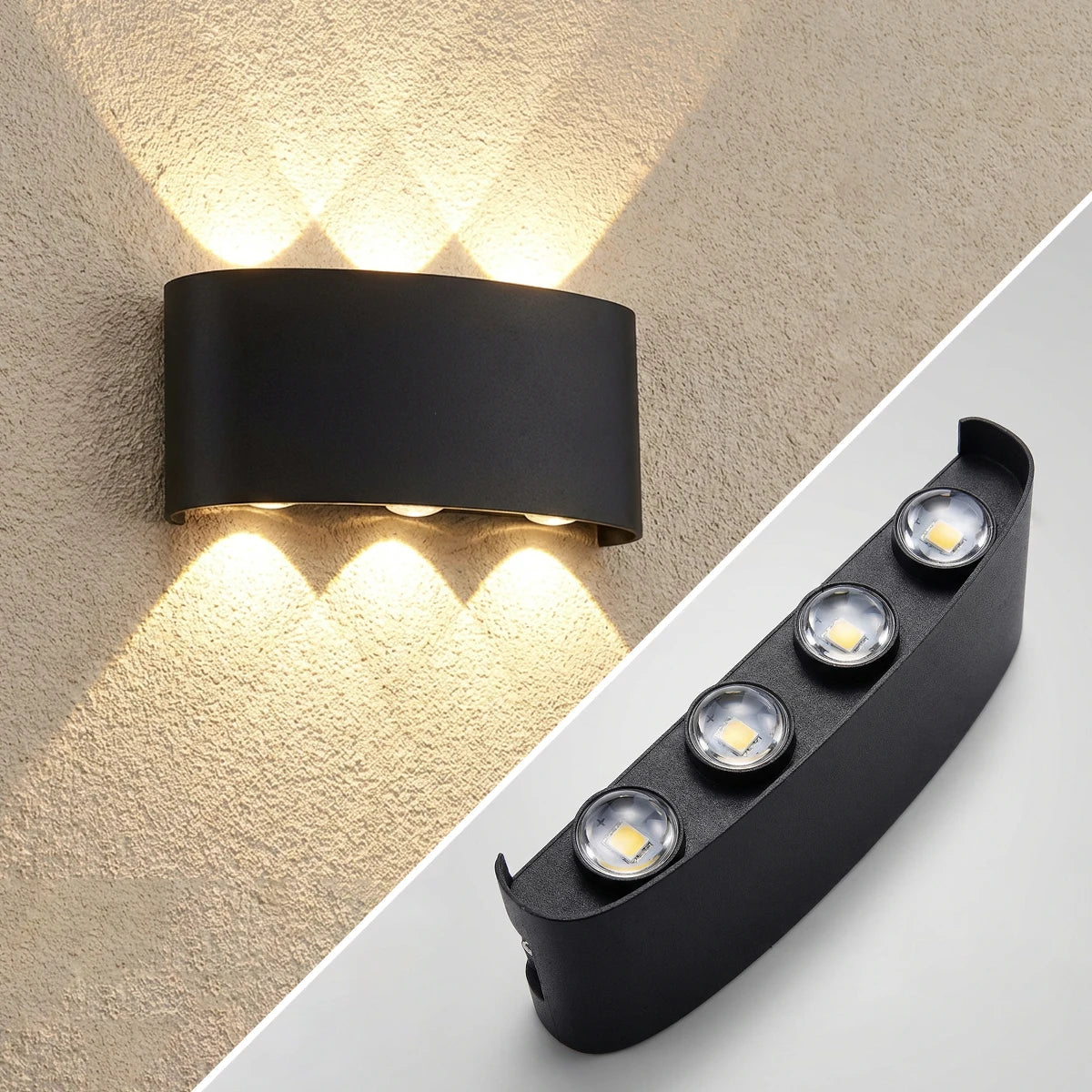 Aplique de Pared LED Moderno — Diseño Negro o Blanco