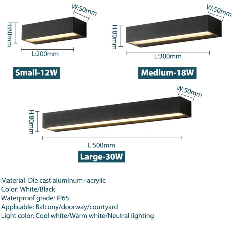 Aplique de Pared LED Exterior IP65 — Iluminación para Patio y Fachada
