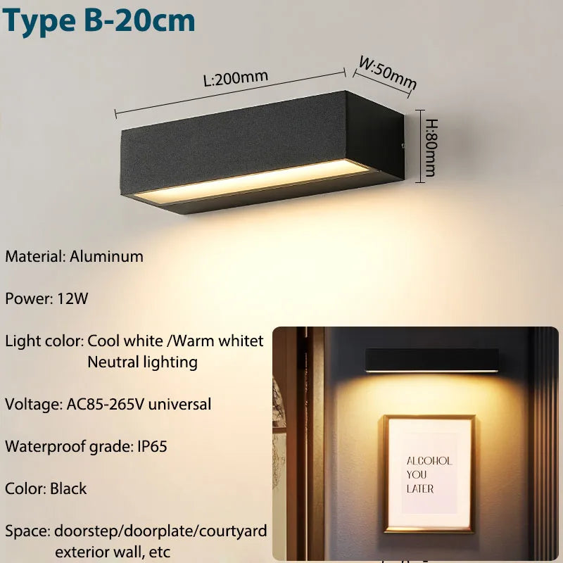 Aplique de Pared LED Exterior IP65 — Iluminación para Patio y Fachada