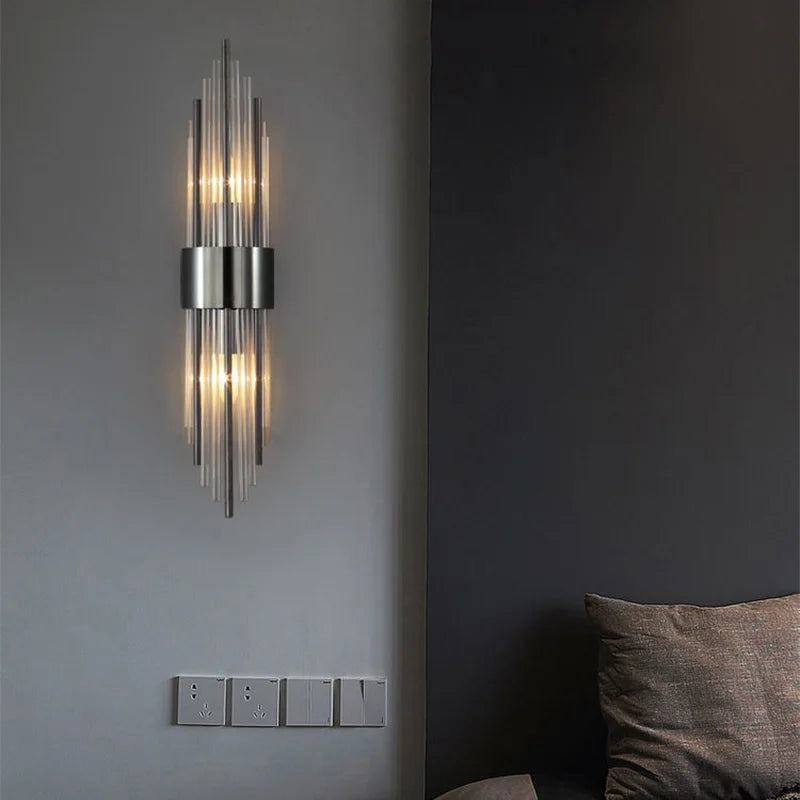 Aplique de Pared LED de Lujo — Cristal y Dorado