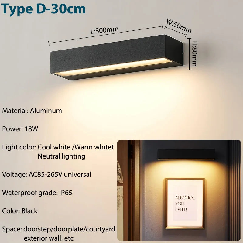 Aplique de Pared LED Exterior IP65 — Iluminación para Patio y Fachada