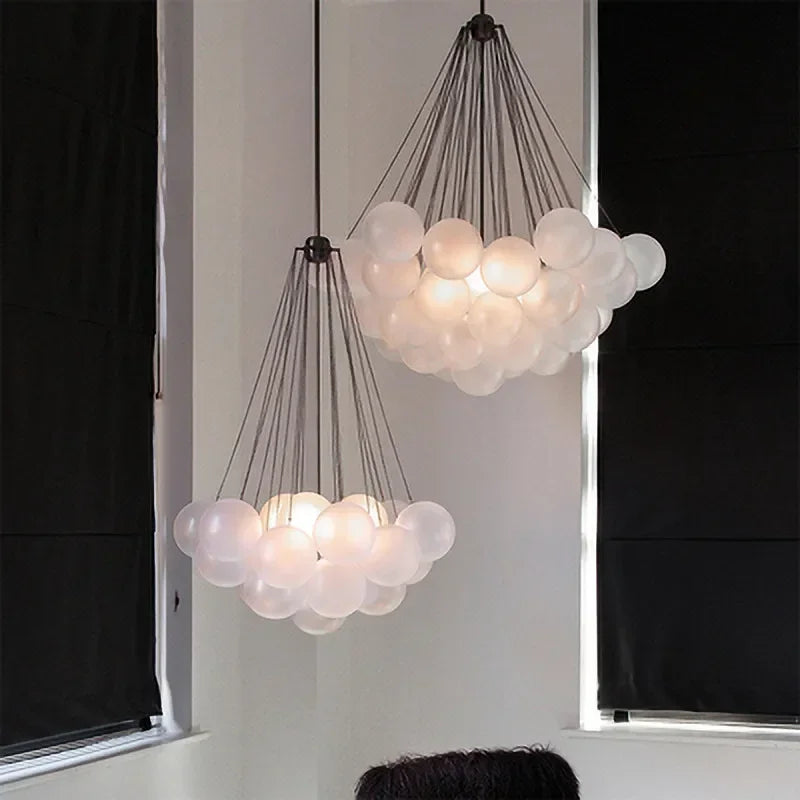 Candelabro de cristal con burbujas — encanto nórdico