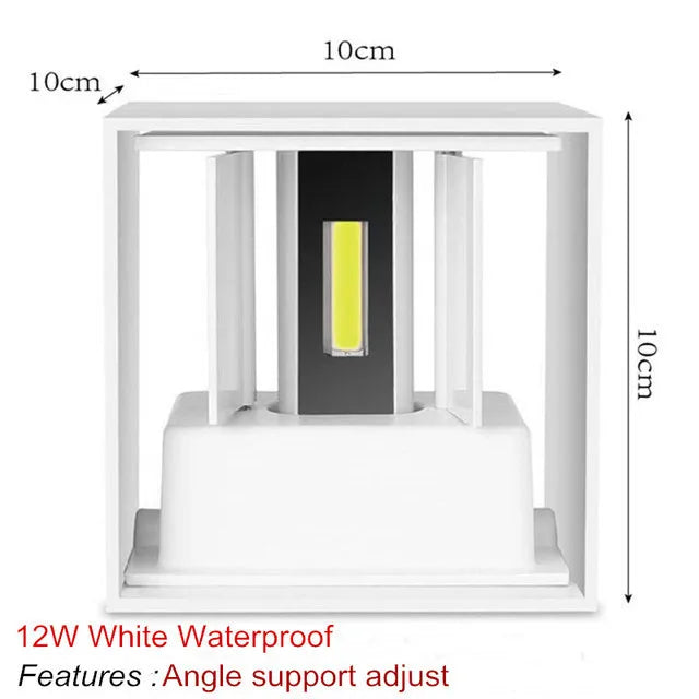 Lámpara de Pared LED Impermeable IP65 — Interior y Exterior Ajustable