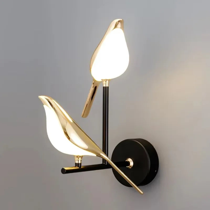 Aplique de Pared LED Pájaro Dorado — Decoración Nórdica