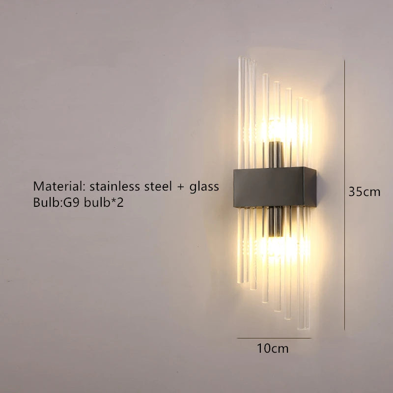 Aplique de Pared LED de Lujo — Cristal y Dorado
