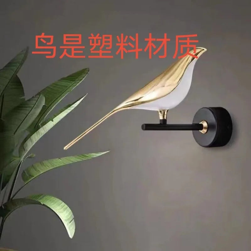 Aplique de Pared LED Pájaro Dorado — Decoración Nórdica
