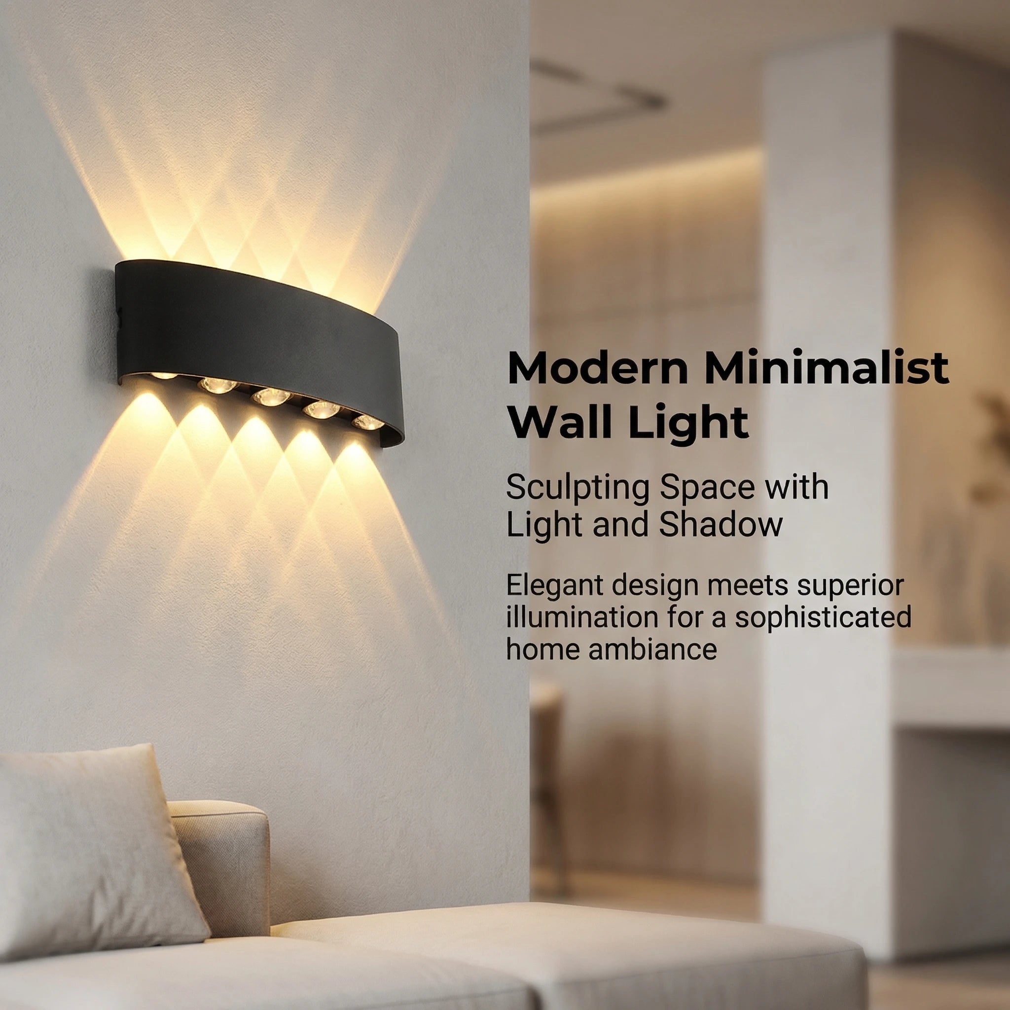 Aplique de Pared LED Moderno — Diseño Negro o Blanco