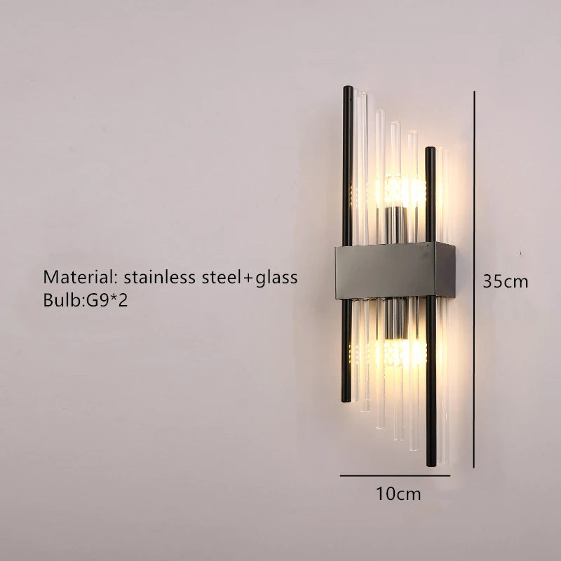 Aplique de Pared LED de Lujo — Cristal y Dorado