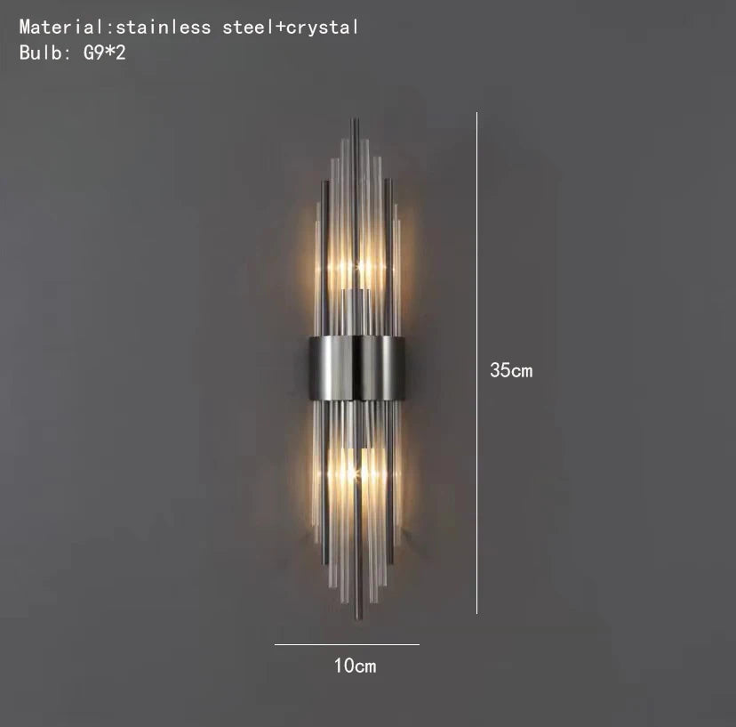 Aplique de Pared LED de Lujo — Cristal y Dorado