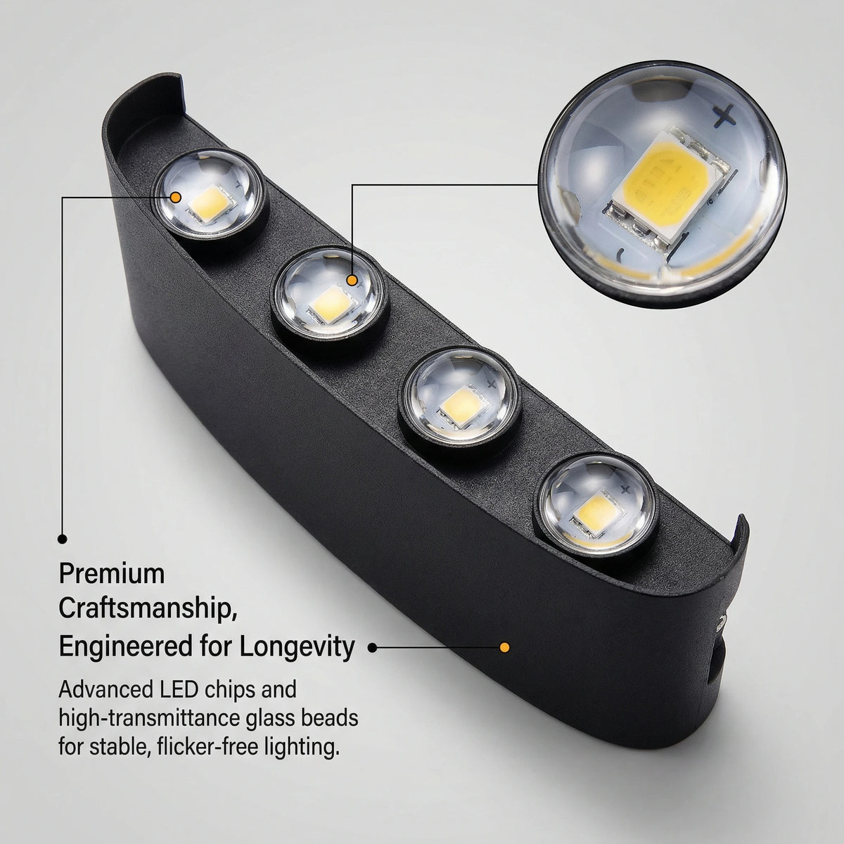 Aplique de Pared LED Moderno — Diseño Negro o Blanco