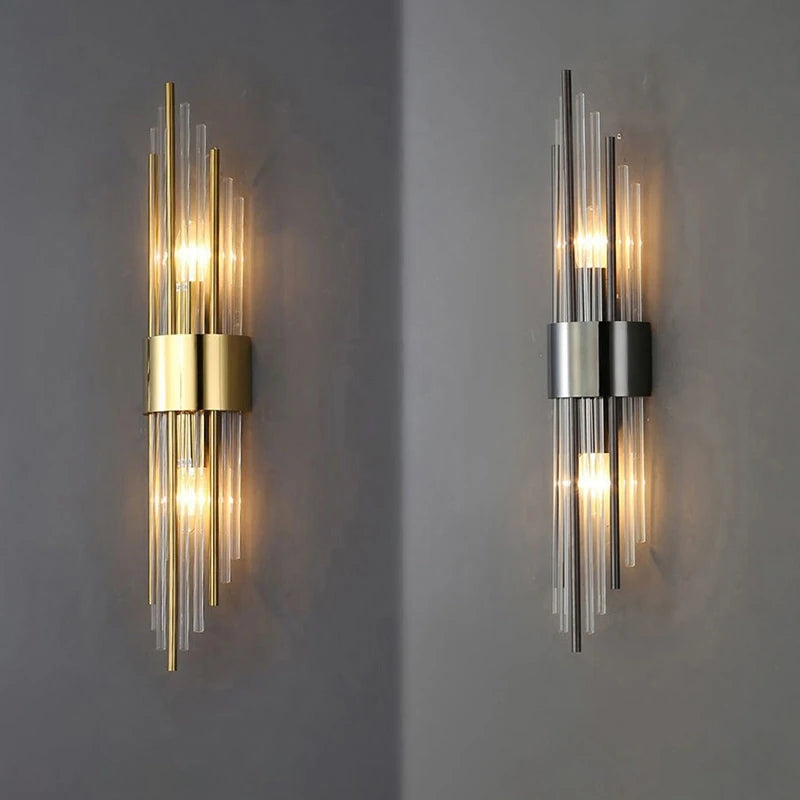Aplique de Pared LED de Lujo — Cristal y Dorado